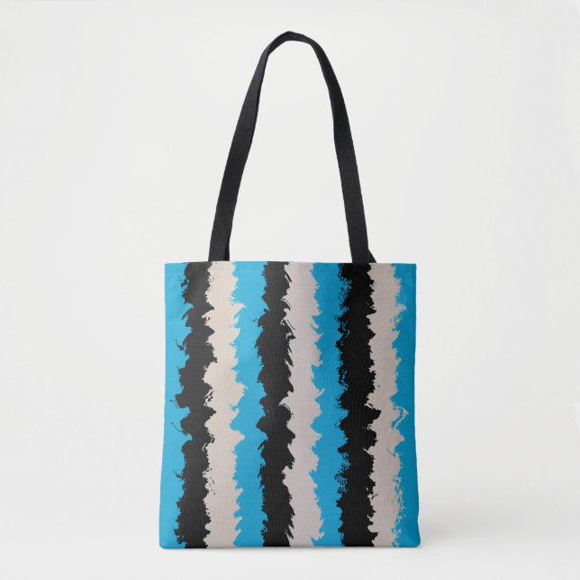 Tote Bag Motif Abstrait gris noir (Devant)