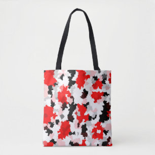 Tote Bag Motif Abstrait irrégulier Rouge noir blanc
