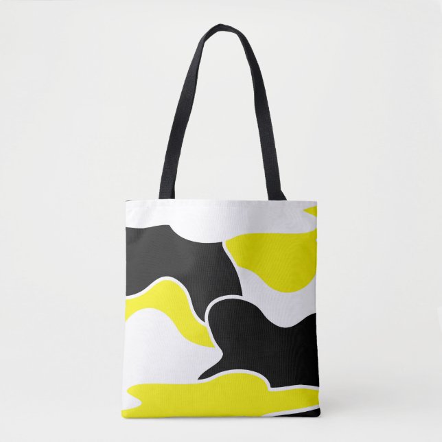 Tote Bag motif Abstrait - jaune (Devant)