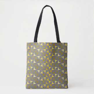 Tote Bag Motif Abstrait jaune et gris