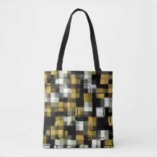 Tote Bag Motif Abstrait jaune noir