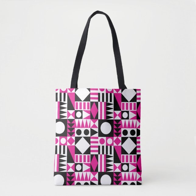Tote Bag Motif abstrait moderne du milieu du siècle. (Devant)