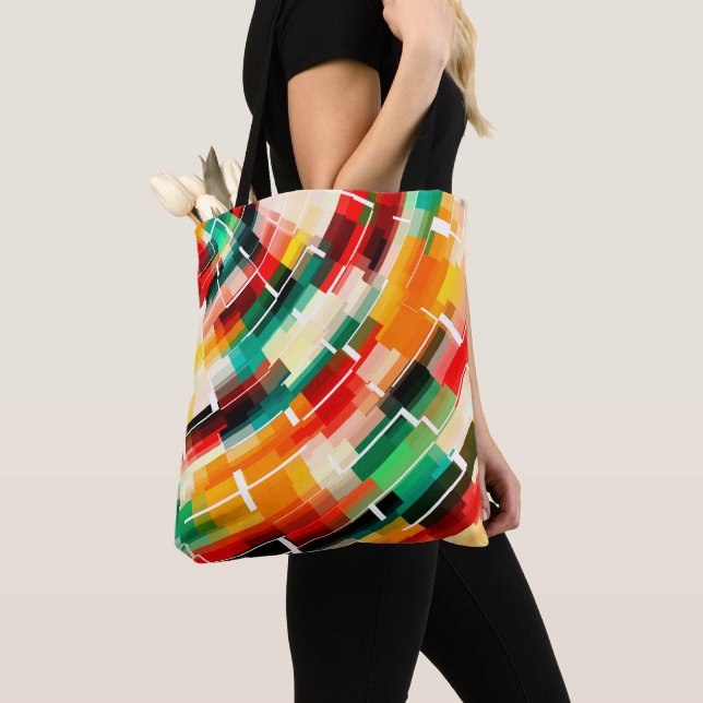 Tote Bag Motif Abstrait multicolore (De près)