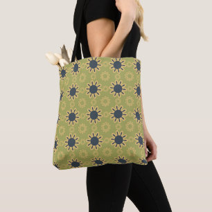 Tote Bag Motif Abstrait noir et jaune rétro