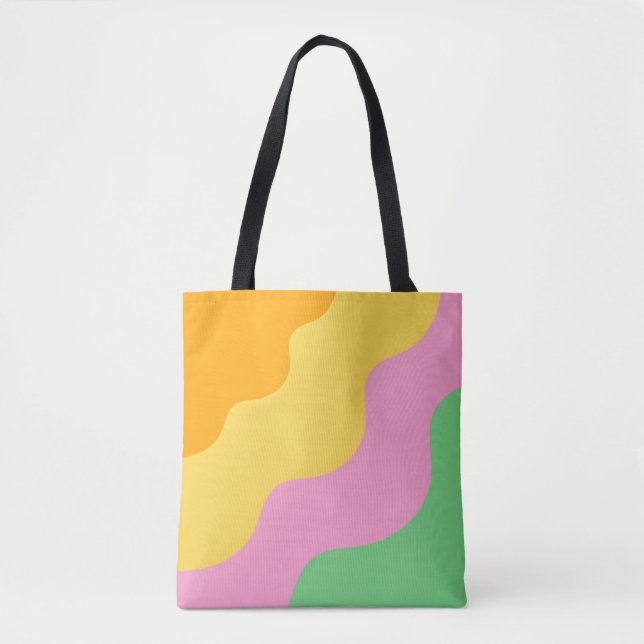 Tote Bag Motif Abstrait Pastel (Devant)
