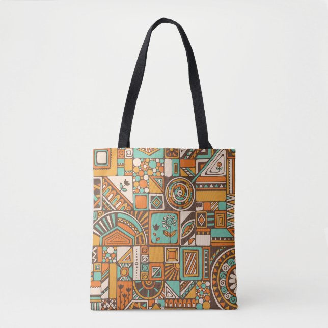 Tote Bag motif Abstrait sans couture avec éléments géométri (Devant)