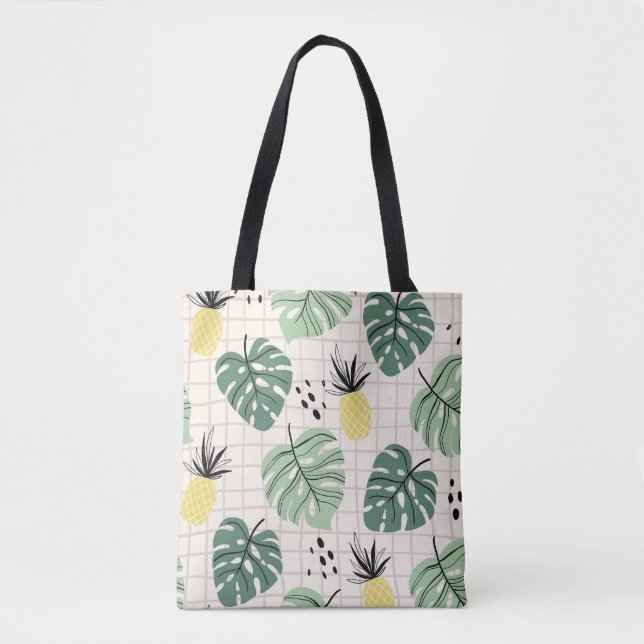 Tote Bag Motif Abstrait tropical sans couture avec feuille  (Devant)