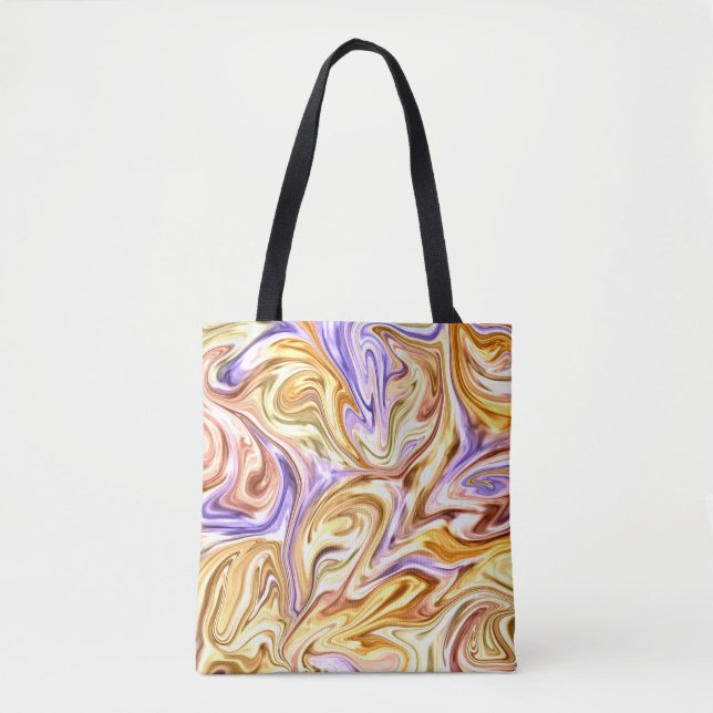 Tote Bag Motif Abstrait Waves Gold Purple Waves (Devant)
