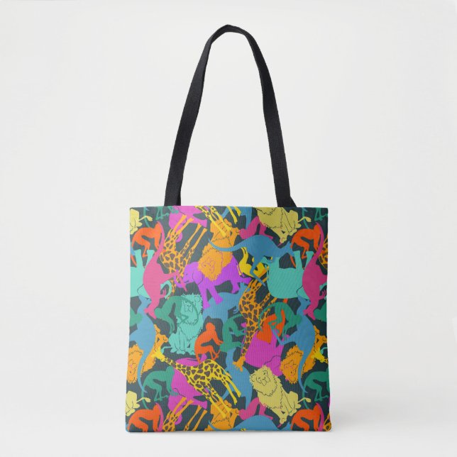 Tote Bag Motif animal de silhouettes (Devant)