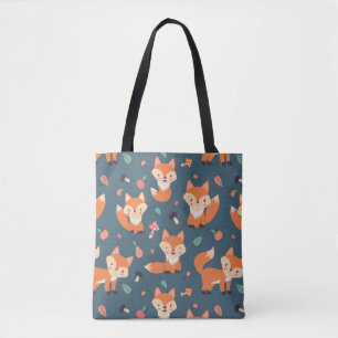 Tote Bag Motif animal du renard orange