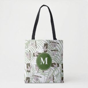 Tote Bag Motif animal mignon en forêt sauvage Monogramme