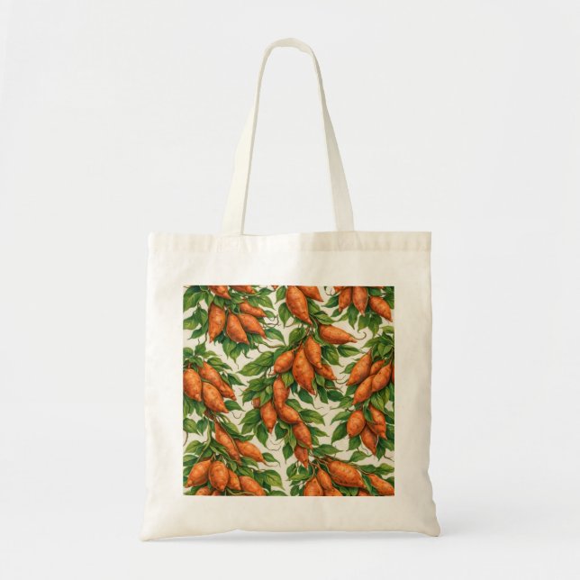 Tote Bag Motif aquarelle botanique de patate douce (Devant)