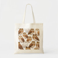 Motif aquarelle de hiboux chamois et neigeux