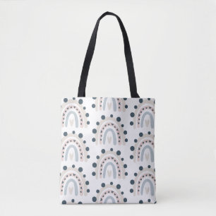 Tote Bag Motif arc-en-ciel aquarelle