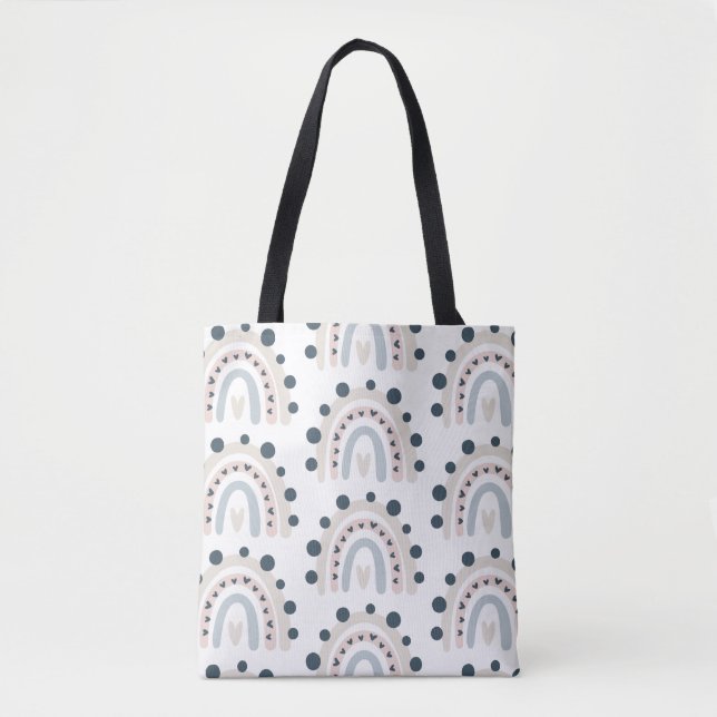 Tote Bag Motif arc-en-ciel aquarelle (Devant)