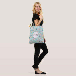 Tote Bag Motif arc-en-ciel blanc mignon
