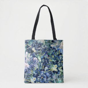 Tote Bag Motif Arrière - plan bleu Iris