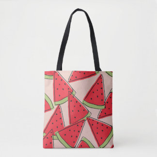 Tote Bag Motif Arrière - plan rose des tranches de pastèque