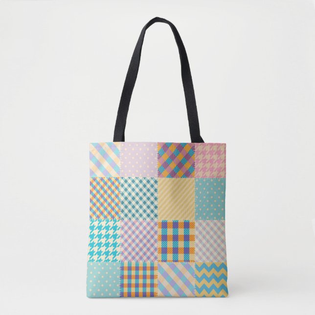 Tote Bag Motif arrière - plan sans couture. Pat à patchwork (Devant)