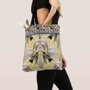 Tote Bag Motif Art Nouveau d'orchidée colibri vintage