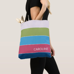 Tote Bag Motif artistique de rayures colorées d'été intempo