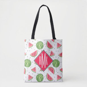 Tote Bag Motif au néon de pastèques d'aquarelle