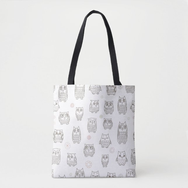 Tote Bag Motif avec des hiboux (Devant)