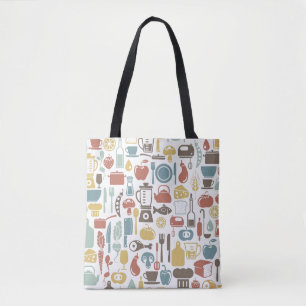 Tote Bag Motif avec des icônes de cuisine