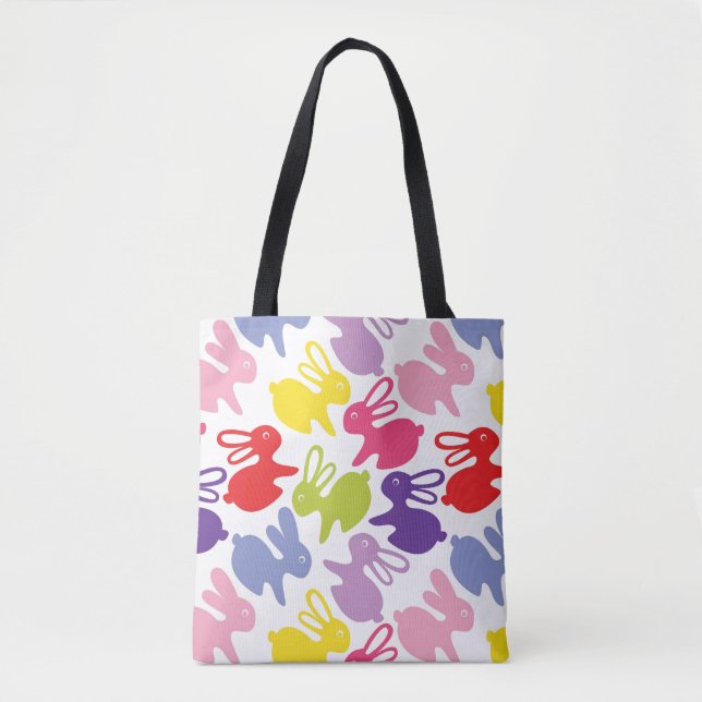 Tote Bag motif avec des lapins de Pâques (Devant)