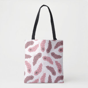 Tote Bag motif avec des plumes de paon