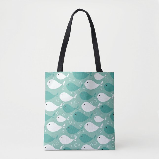 Tote Bag motif avec des poissons (Devant)