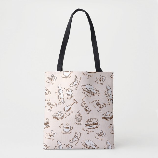 Tote Bag Motif avec la nourriture (Devant)