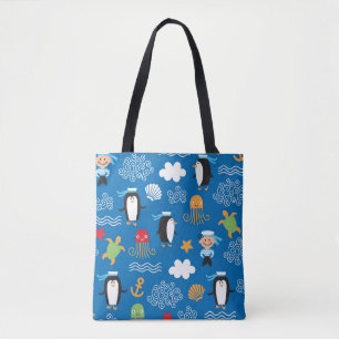 Tote Bag motif avec le thème de mer