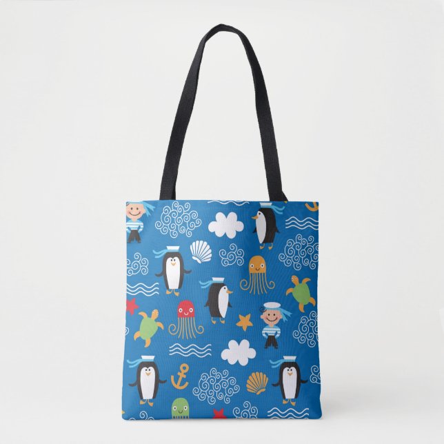 Tote Bag motif avec le thème de mer (Devant)