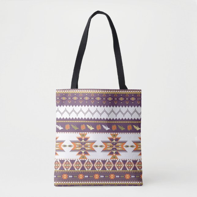 Tote Bag Motif aztèque coloré (Devant)
