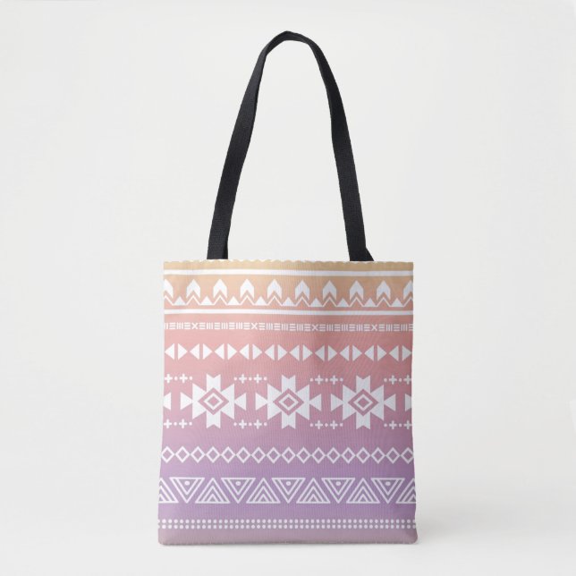 Tote Bag Motif aztèque tribal d'ombre (Devant)
