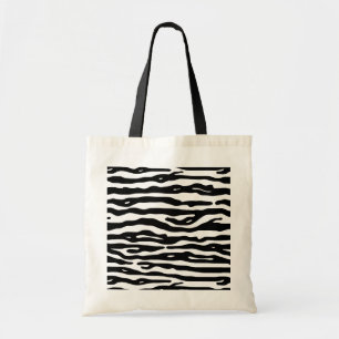 Tote Bag Motif blanc de rayures de noir de poster de animal