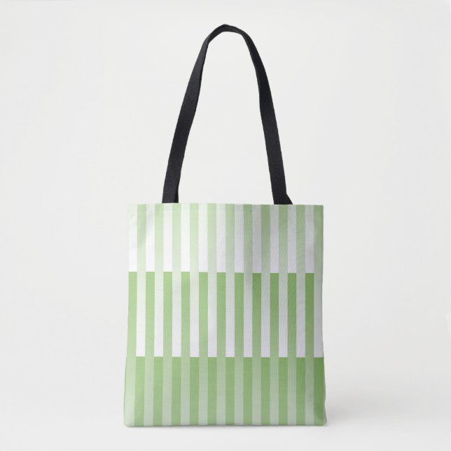 Tote Bag Motif blanc vert rayé (Devant)