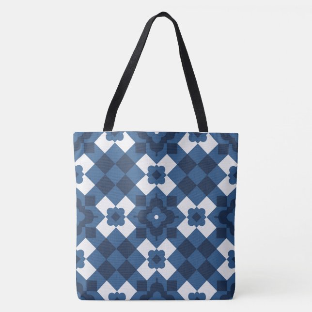 Tote Bag Motif bleu arabe Fourre-tout (Devant)