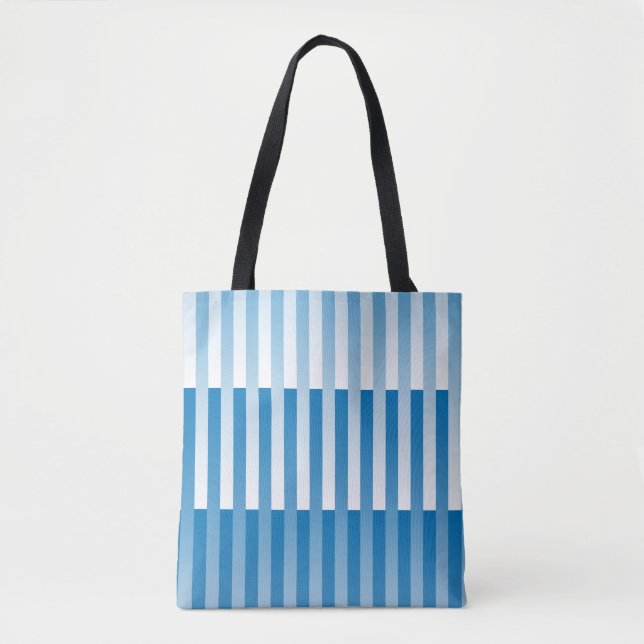 Tote Bag Motif Bleu Blanc rayé (Devant)