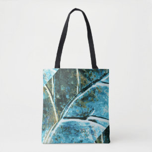 Tote Bag motif bleu de feuille en métal
