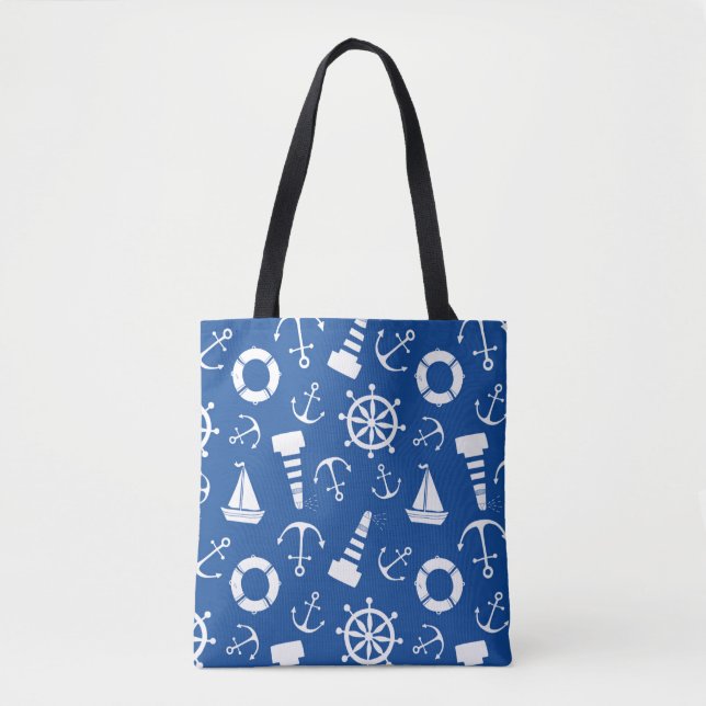 Tote Bag Motif bleu de mer (Devant)