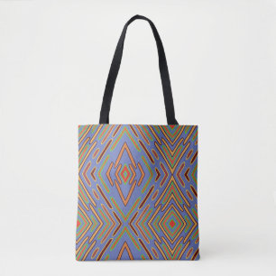 Tote Bag Motif bleu multicolore abstrait