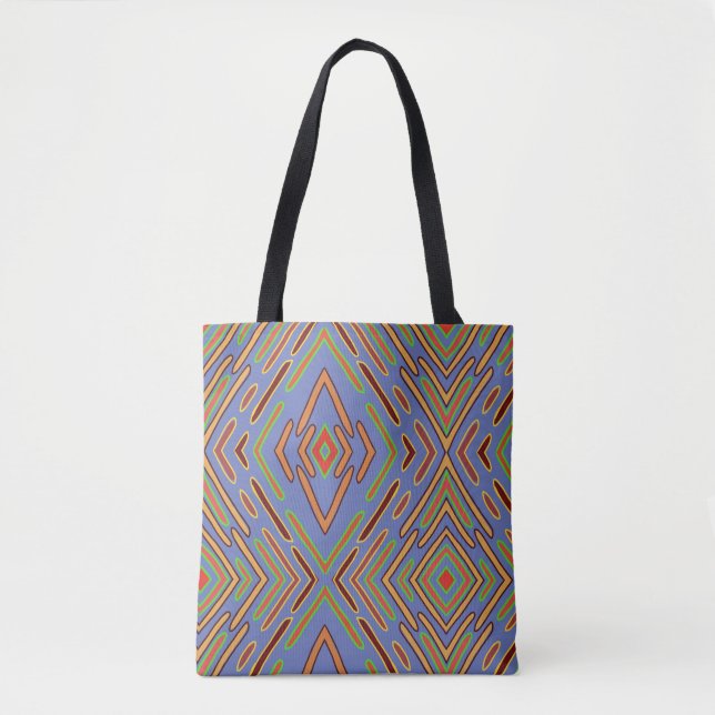 Tote Bag Motif bleu multicolore abstrait (Devant)