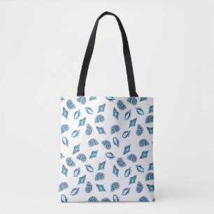 Tote Bag Motif Blue Sea Shells