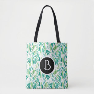 Tote Bag Motif botanique Abstrait de feuilles vertes