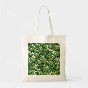 Tote Bag Motif botanique d'artichaut vert à l'aquarelle