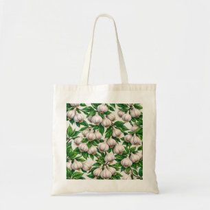 Tote Bag Motif botanique de bulbe d'ail frais végétal