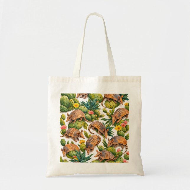 Tote Bag Motif botanique de cactus de tatou (Devant)