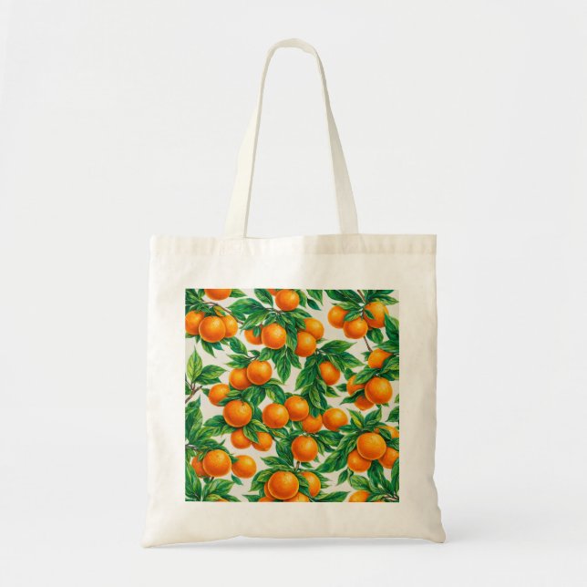 Tote Bag Motif botanique de citrus orange (Devant)